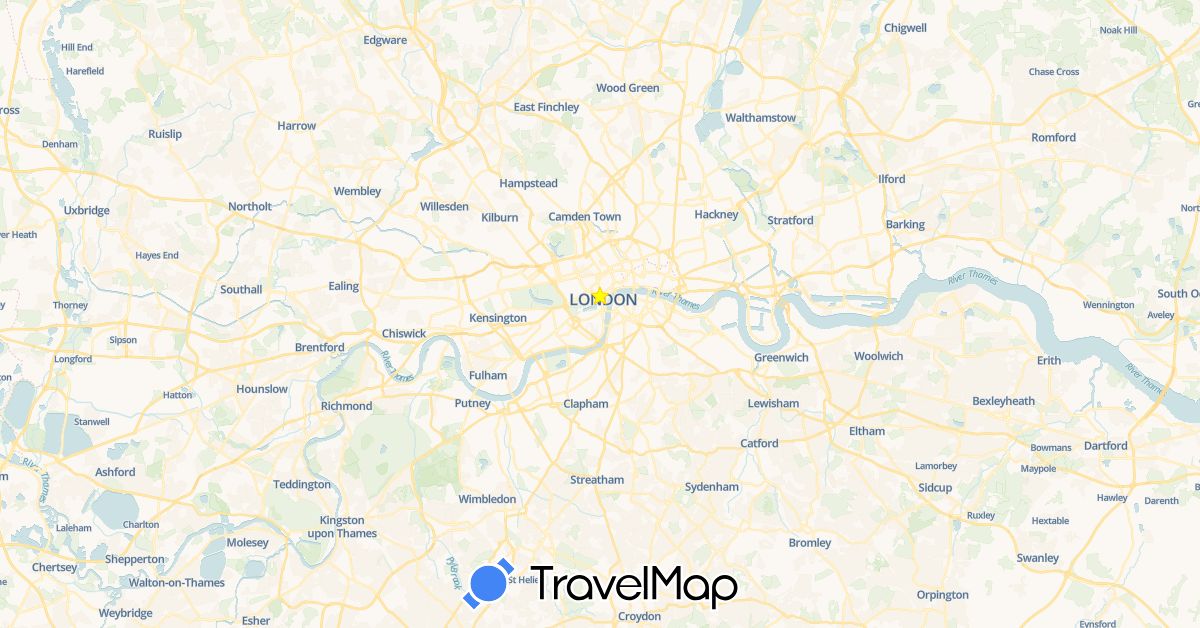 TravelMap itinerary: driving in United Kingdom (Europe)