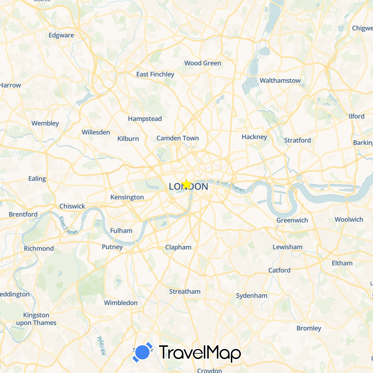 TravelMap itinerary: driving in United Kingdom (Europe)
