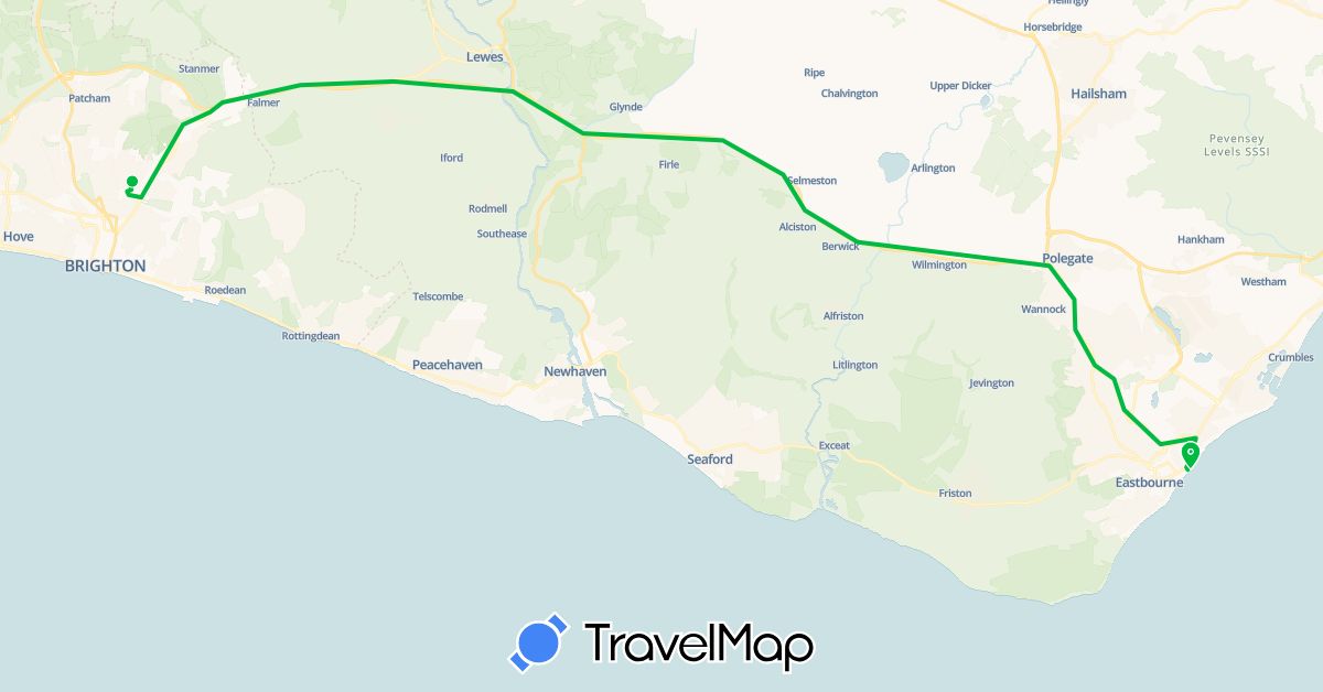 TravelMap itinerary: driving, bus in United Kingdom (Europe)