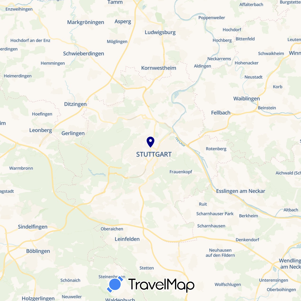 TravelMap itinerary: driving in Germany (Europe)
