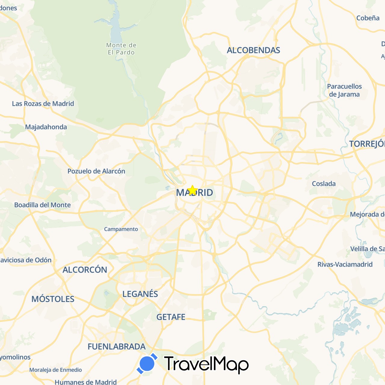TravelMap itinerary: driving in Spain (Europe)