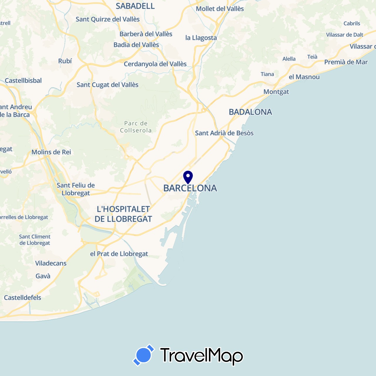 TravelMap itinerary: driving in Spain (Europe)