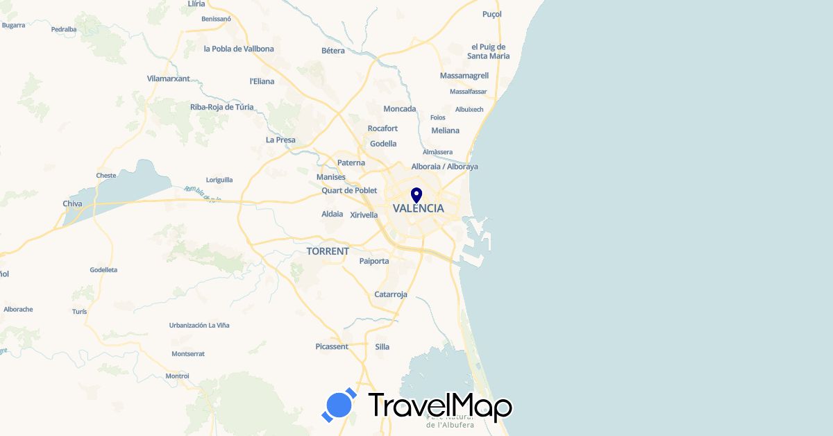 TravelMap itinerary: driving in Spain (Europe)