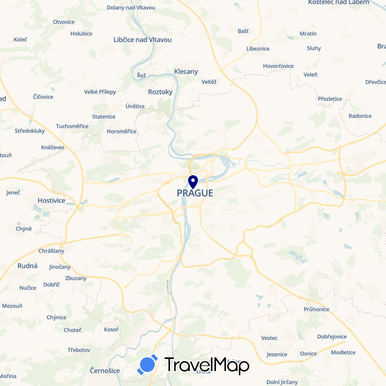 TravelMap itinerary: driving in Czech Republic (Europe)