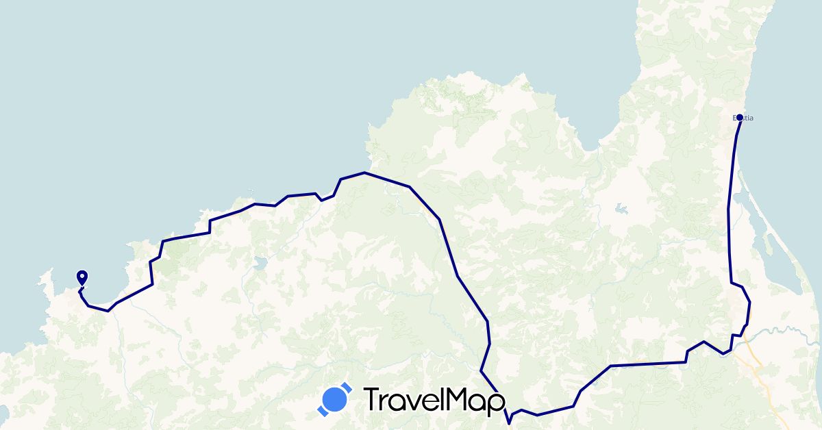 TravelMap itinerary: driving in France (Europe)