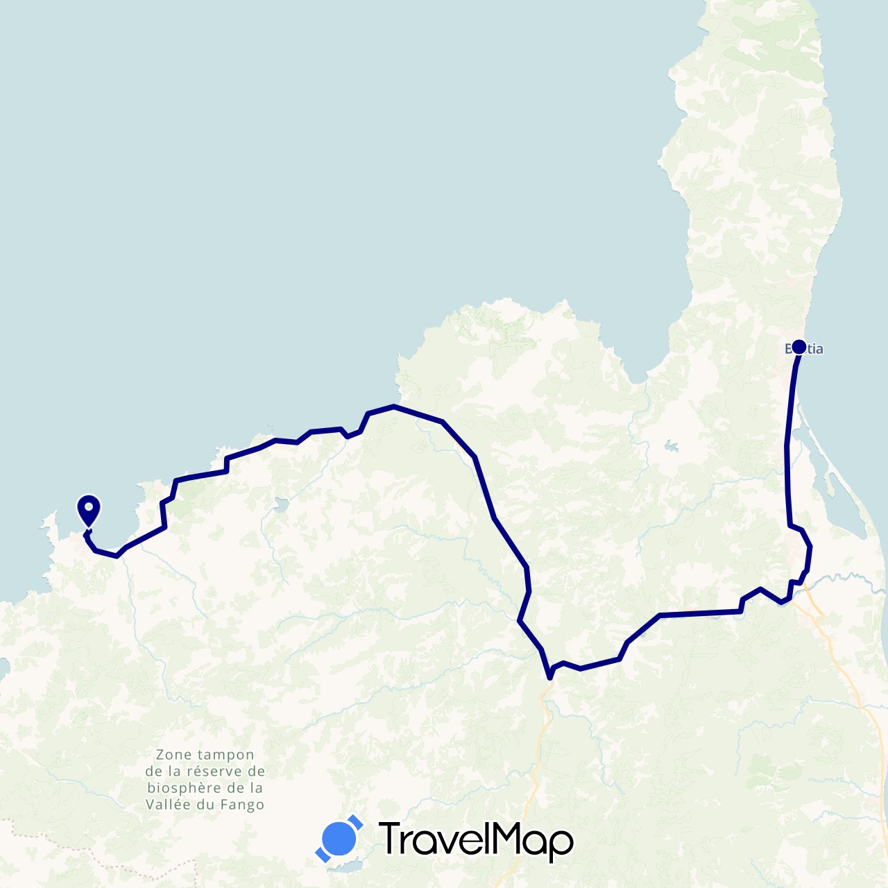 TravelMap itinerary: driving in France (Europe)