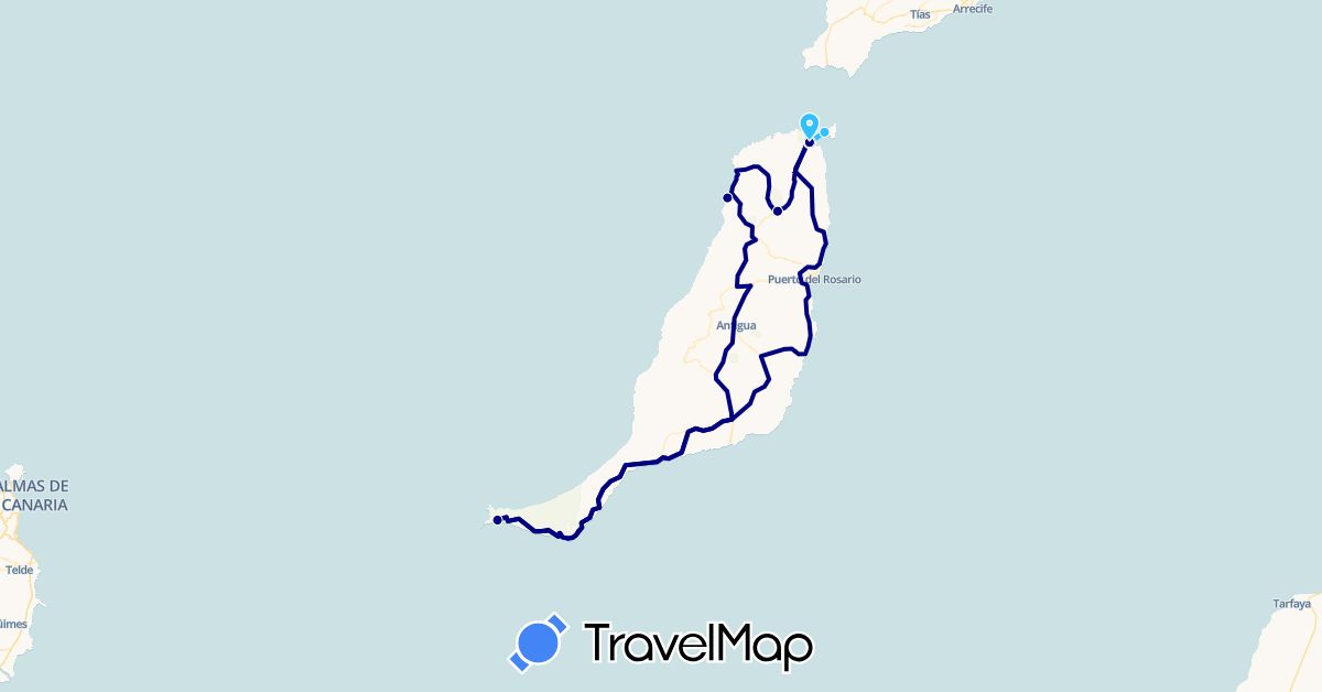 TravelMap itinerary: driving, boat in Spain (Europe)