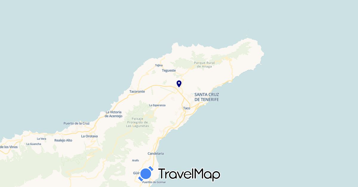 TravelMap itinerary: driving in Spain (Europe)