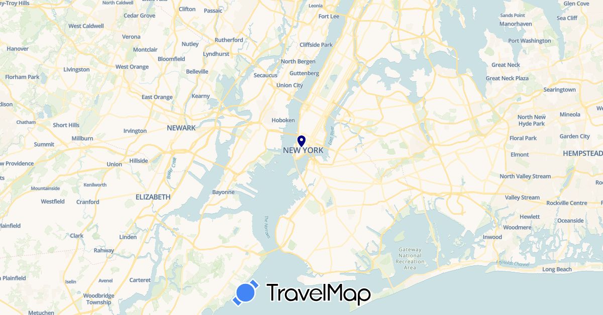 TravelMap itinerary: driving in United States (North America)