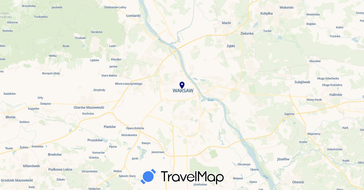TravelMap itinerary: driving in Poland (Europe)