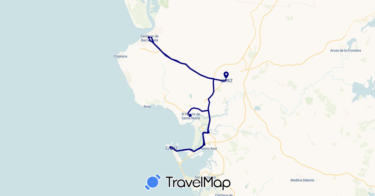 TravelMap itinerary: driving in Spain (Europe)