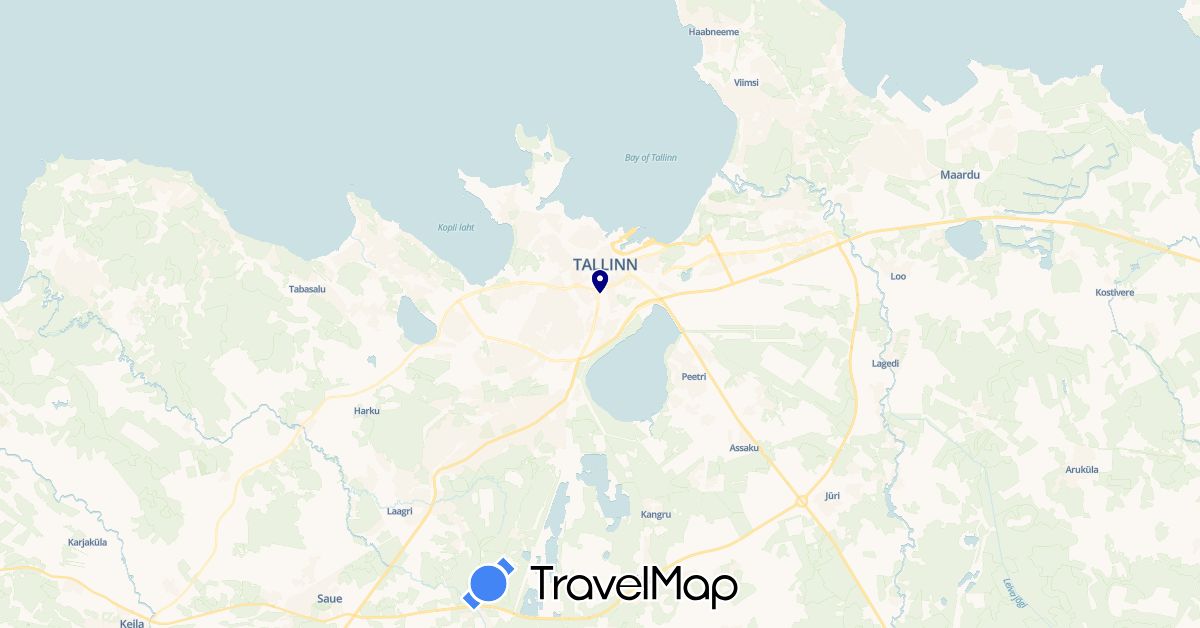 TravelMap itinerary: driving in Estonia (Europe)