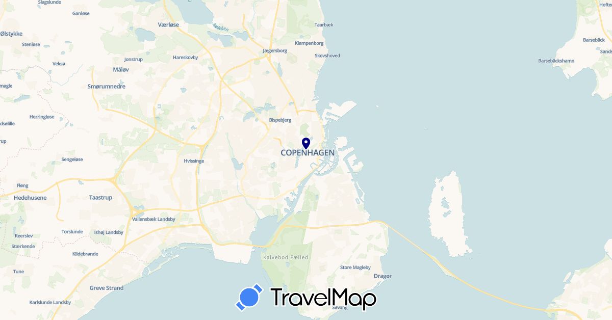 TravelMap itinerary: driving in Denmark (Europe)