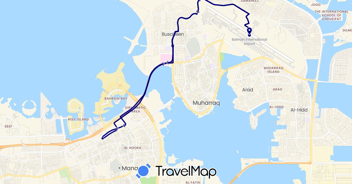 TravelMap itinerary: driving in Bahrain (Asia)