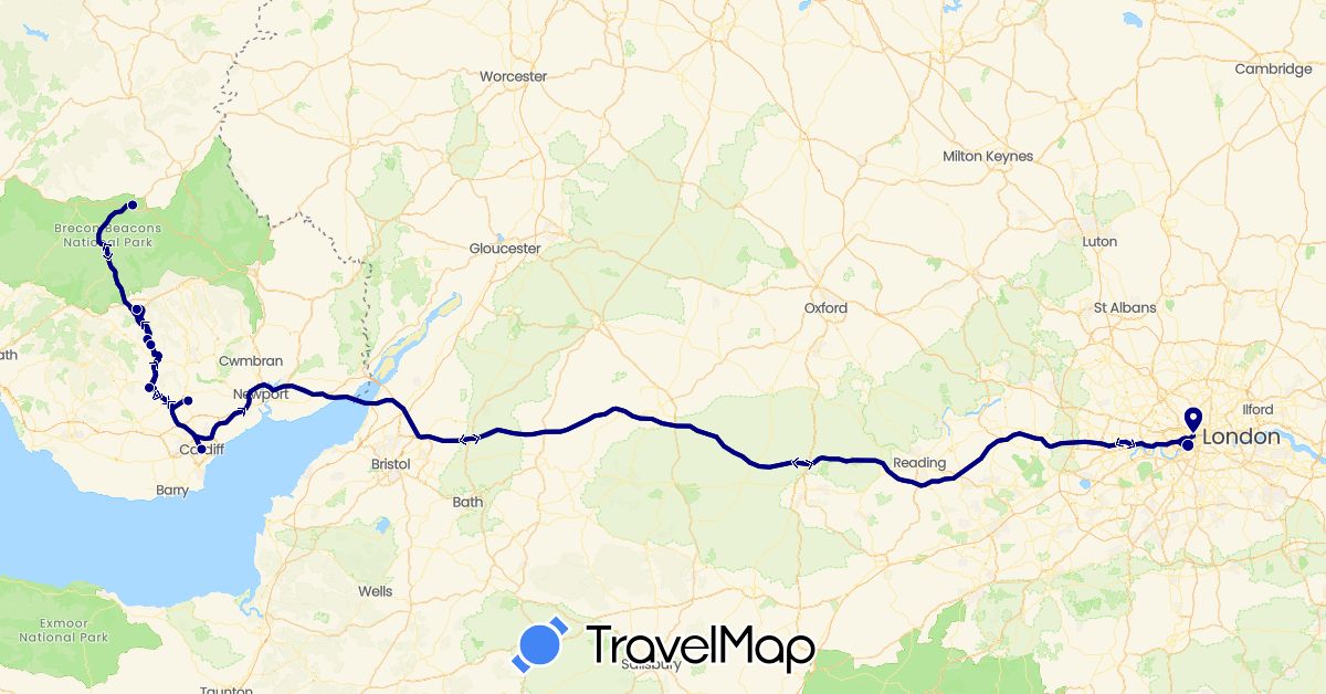 TravelMap itinerary: driving in United Kingdom (Europe)
