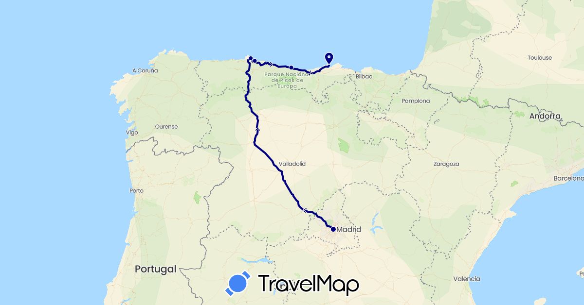 TravelMap itinerary: driving in Spain (Europe)