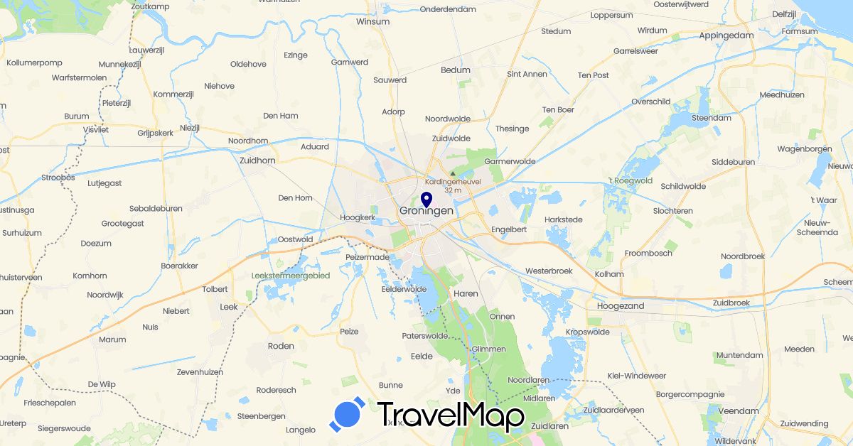 TravelMap itinerary: driving in Netherlands (Europe)