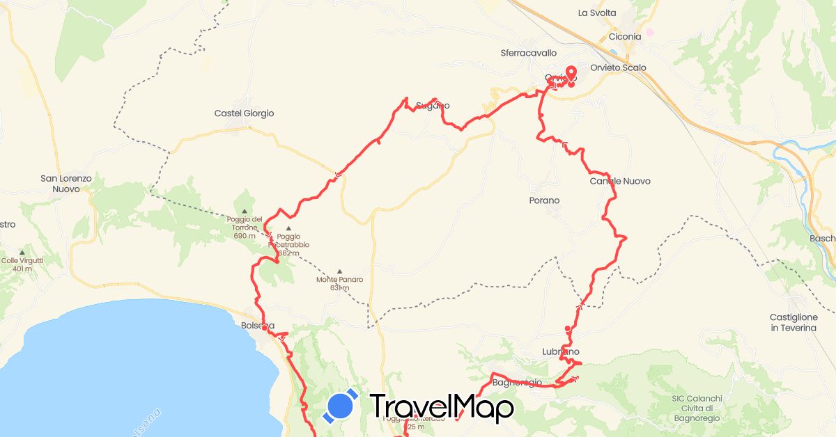 TravelMap itinerary: driving, hiking in Italy (Europe)