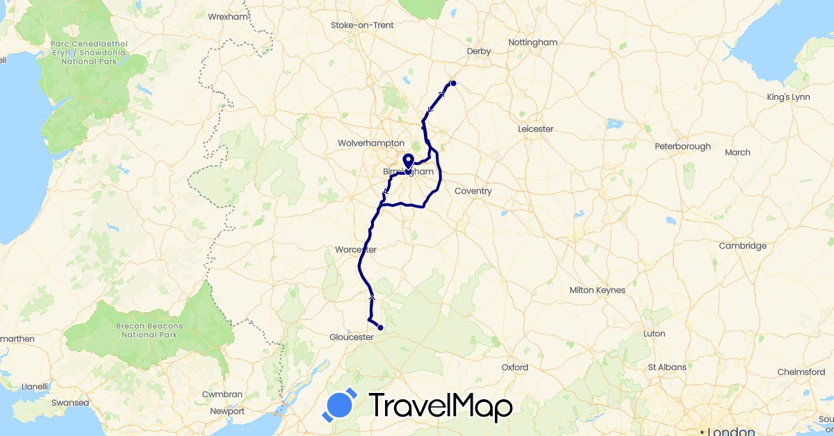 TravelMap itinerary: driving in United Kingdom (Europe)