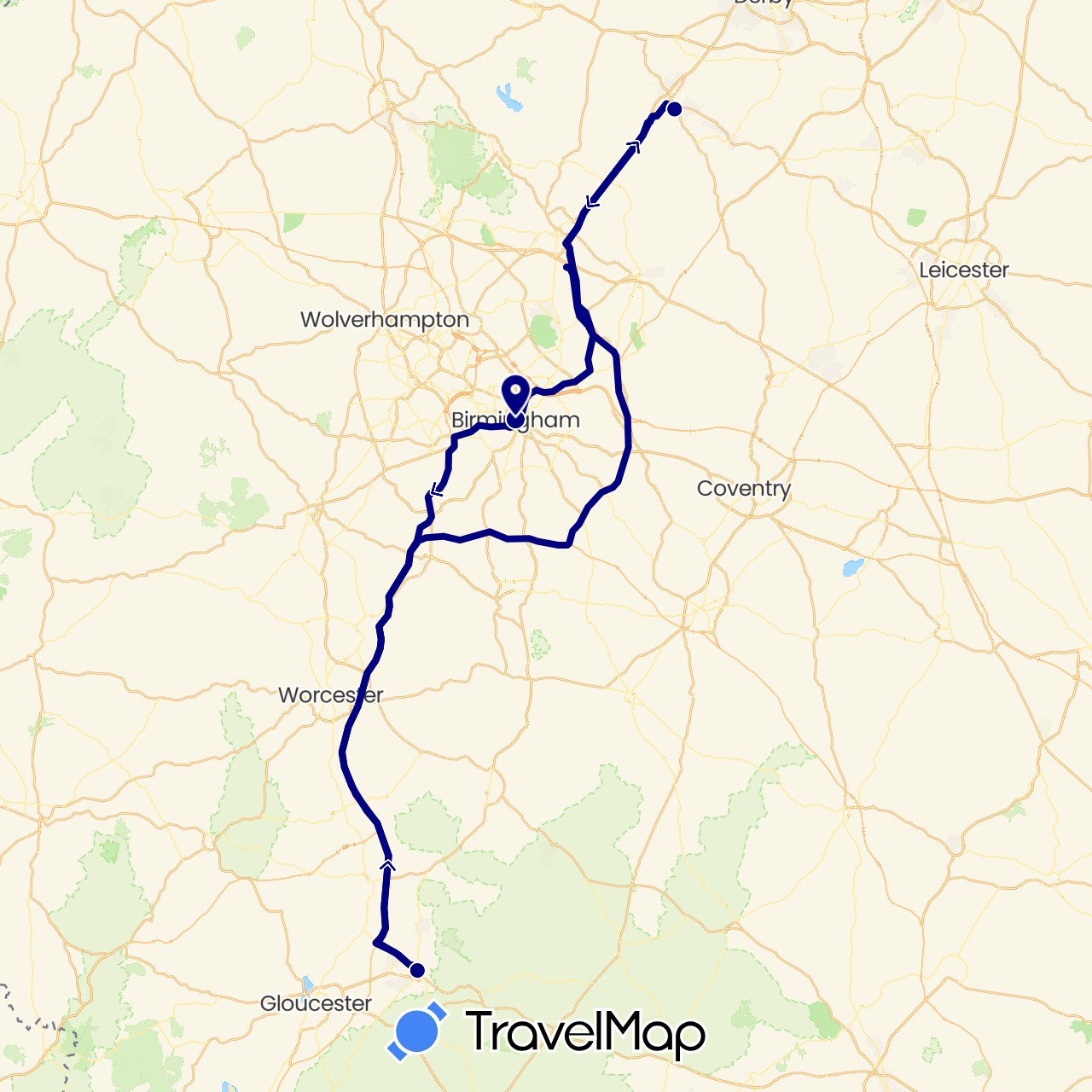 TravelMap itinerary: driving in United Kingdom (Europe)